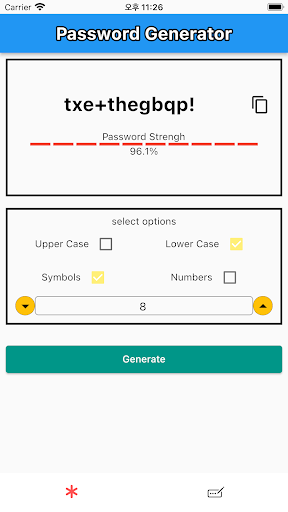 Android application Password Generator++ screenshort