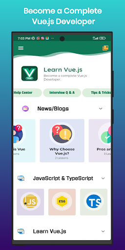 Android application Learn Vue.js 3 Offline screenshort