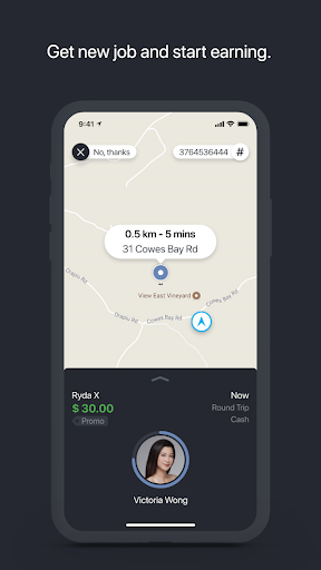 Android application Ryda Driver screenshort