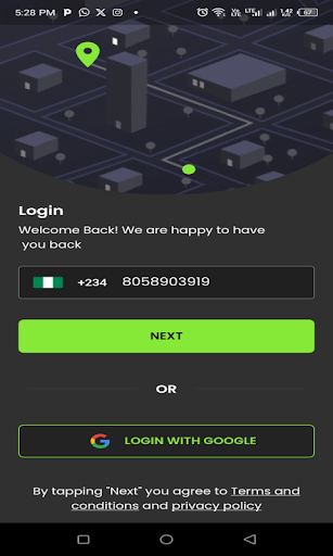 Android application Pairride Rider screenshort