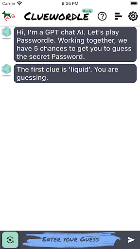 Android application Cluewordle screenshort
