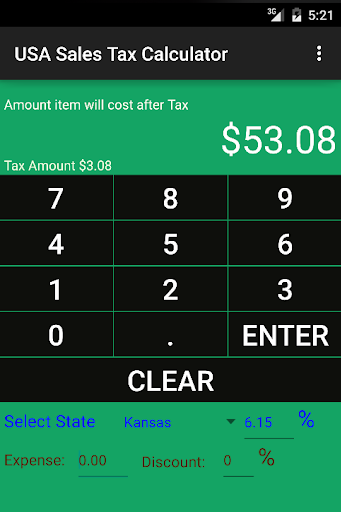 Android application USA Sales Tax Calculator screenshort