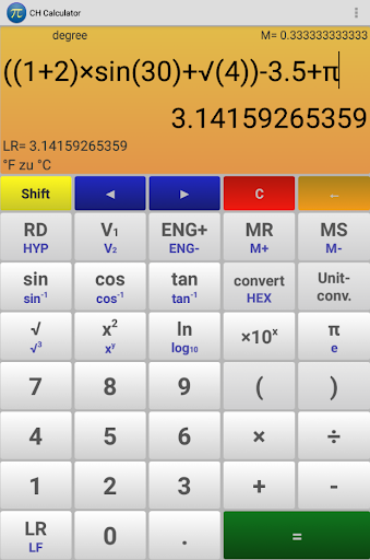 Android application CHCalculator screenshort