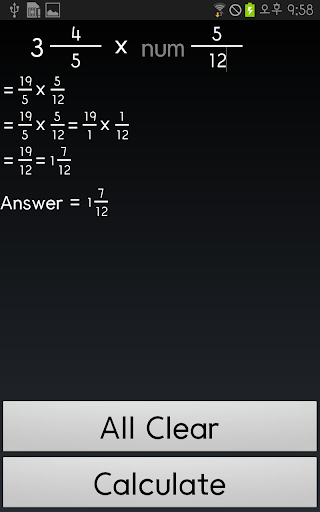Simple Fraction Calculator Screen 3