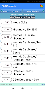 Montreal STM Bus Timetable