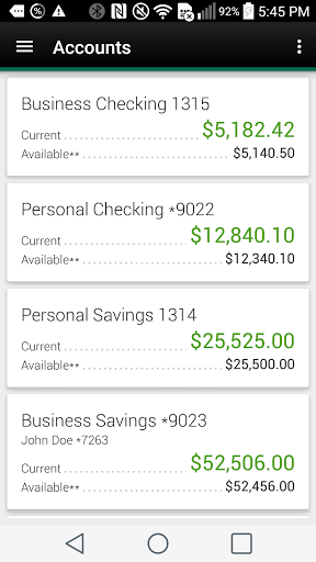 Android application First Commercial Bank screenshort