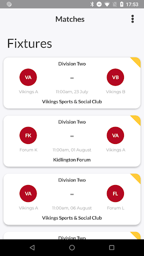 TT Leagues Screen 2