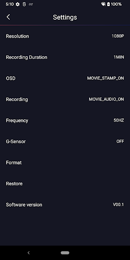 WiFi-CarDVR Viewer Screen 2