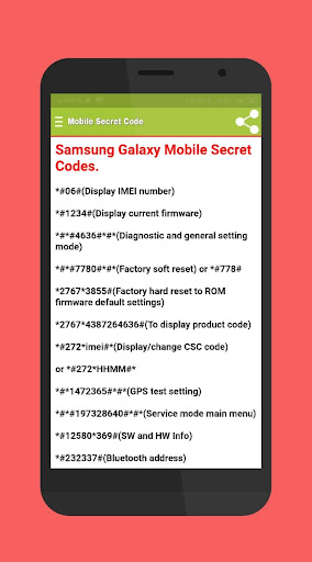 Mobiles Secrets Codes  All Mobiles Secrets Codes