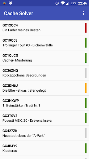 Android application Locus - multi cache solver screenshort