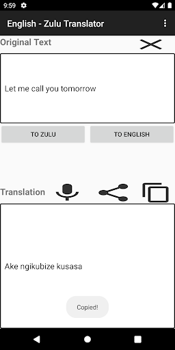 English - Zulu Translator Screen 2