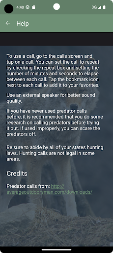 Predator Calls Screen 3