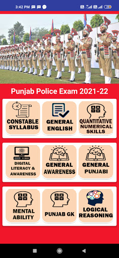 Android application Punjab Police Exam 2023-24 screenshort