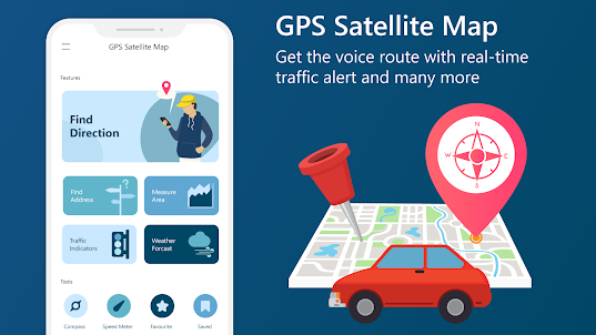GPS 衛星ビュー, GPS地図アプリ - 旅行マップ