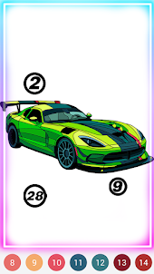 Cars Coloring by Number Book