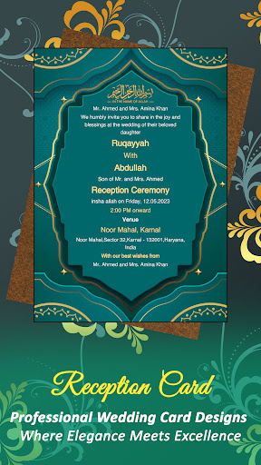 Android application Muslim Wedding Card Maker screenshort