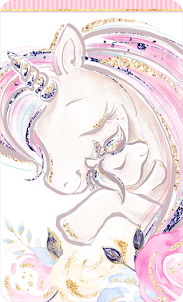 Cute Glitter Unicorn Wallpaper