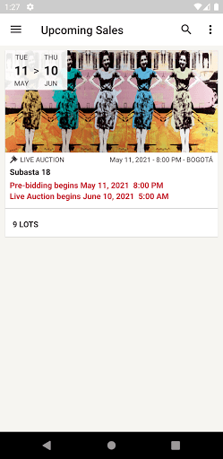 Android application Lefebre Subastas screenshort