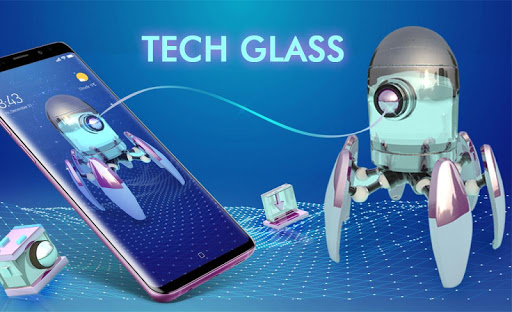 High-Tech Glass 3D Theme Galaxy M20 Launcher