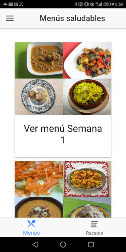 Android application Nutrición55+ screenshort