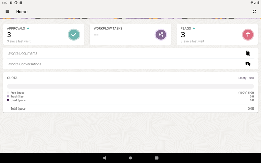 Screenshot of Oracle Content