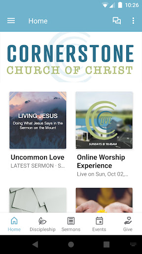 Android application Cornerstone Church Chatham screenshort