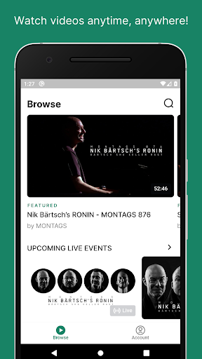 Android application YourStage.live screenshort