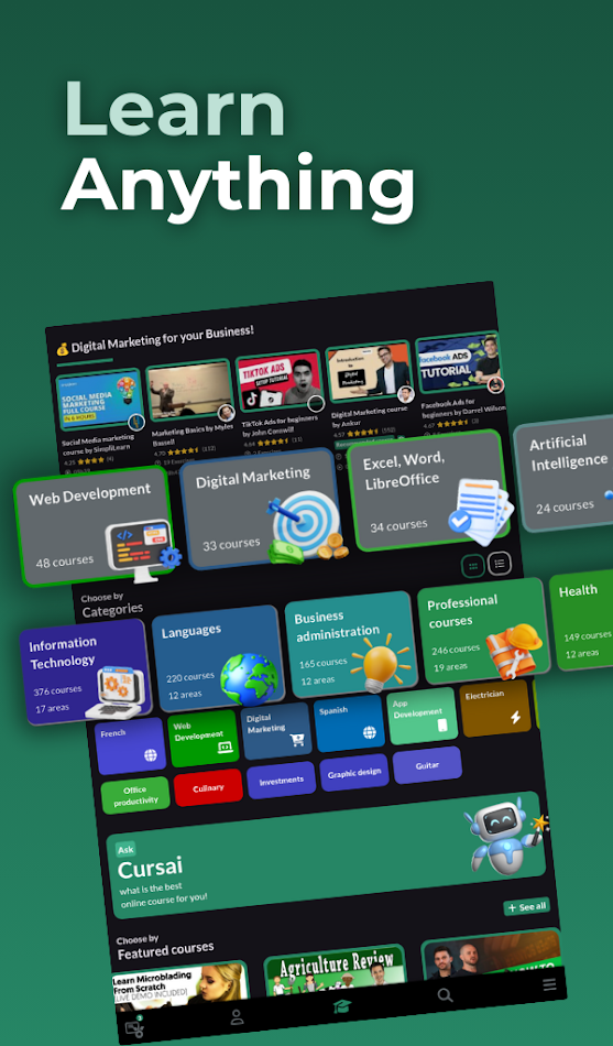 #9. Cursa - Online courses (Android) Ved: Cursa Educação