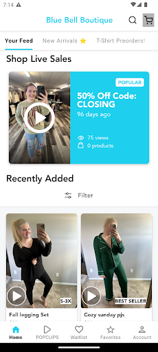 Android application Blue Bell Boutique screenshort
