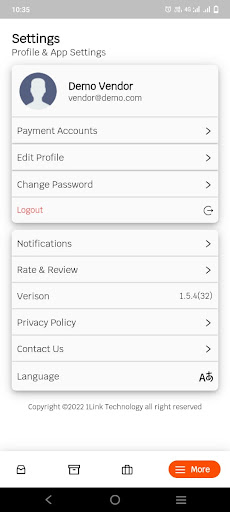 Android application LinkIt vendor screenshort