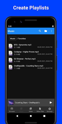 MyMedia iFile Manager & Music Screen 3