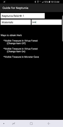 Android application Guide for Neptunia Games screenshort