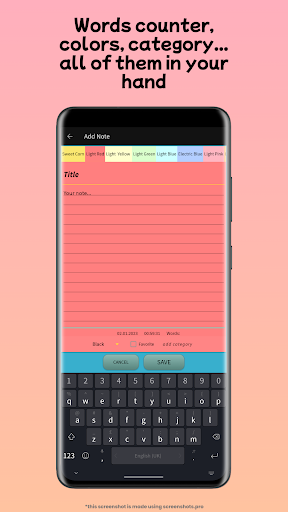 Colored Notes Screen 2
