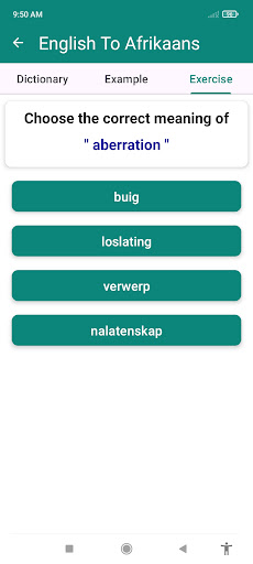 English Afrikaans Dictionary Screen 3
