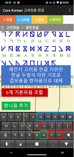 Android application Core Korean keyboard - Cnzkr screenshort