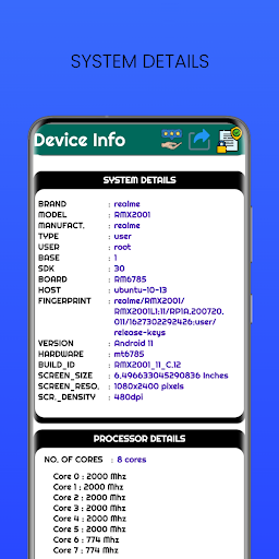 Get Device Info -System status Screen 2