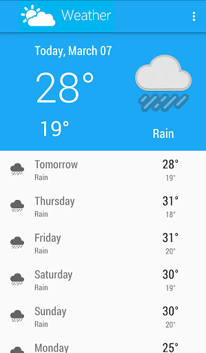 Android application Weather screenshort