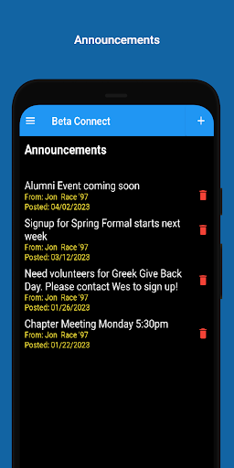 Android application Beta Connect screenshort