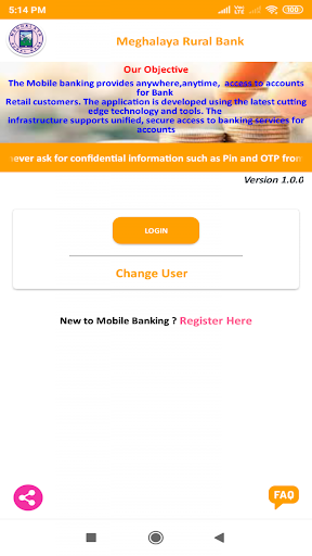 MRB Mobile Banking Screen 2