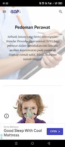 Android application pedomanperawat screenshort