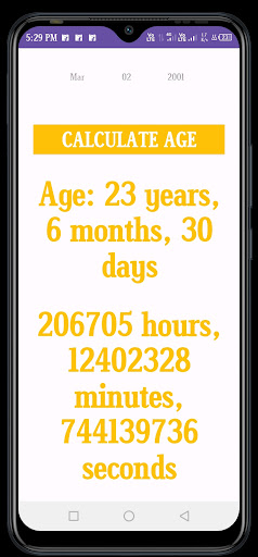 Learning Age Calculator Screen 3