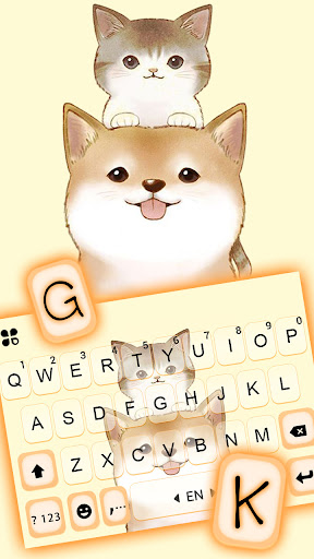 Adorable Akita Kitty Keyboard Screen 2
