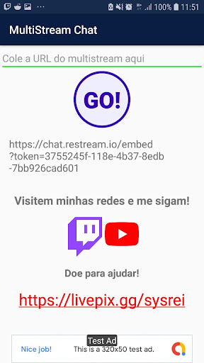 Android application Multi Stream Chat screenshort