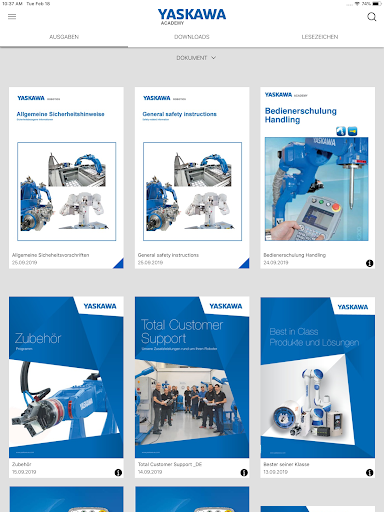 Android application YASKAWA ACADEMY LIBRARY screenshort