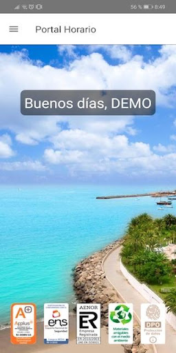 Android application Gestión Horaria screenshort