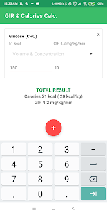 Dextrose Calc - GIR Calories Calculator