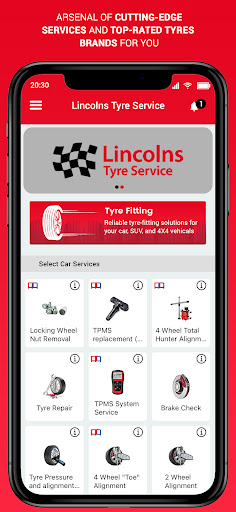 Android application Lincolns Tyre Service Ltd screenshort