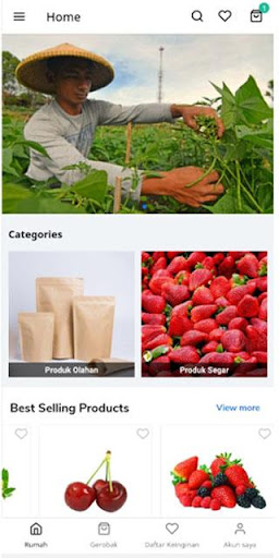Android application terminal sayur screenshort