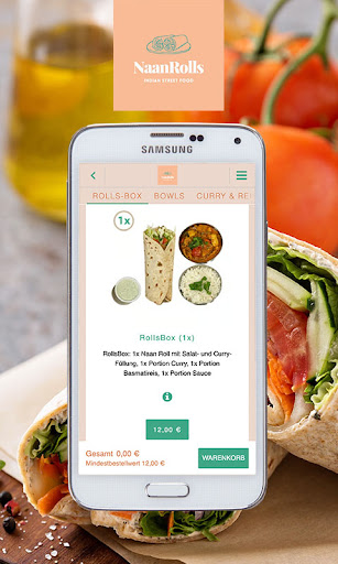 Android application NaanRolls screenshort