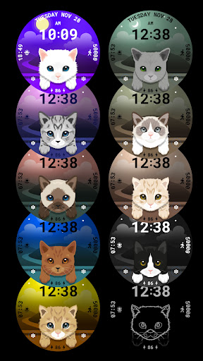 Cat Animated Watch Face 089 Screen 3